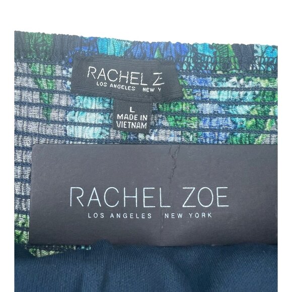 Rachel Zoe Womens Blue & Green Floral Crop Top With Ruched Straps Size L - Picture 9 of 10